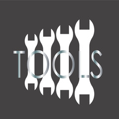mechanical kit wrench over black color background