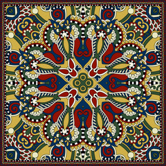 silk neck scarf or kerchief square pattern design