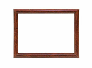 Wooden photo frame empty Isolated on white background