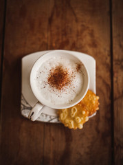 Morning coffee with delicious pastries
