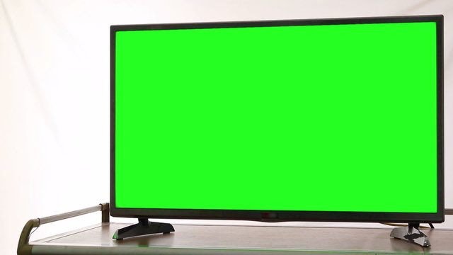 Modern HDTV With Green Screen