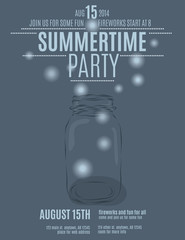 mason jar background flyer template for a summer party vector