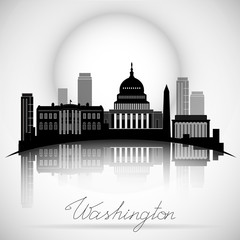 Washington DC Skyline Design. Vector silhouette