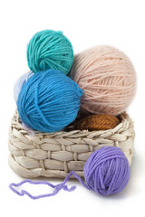 balls of wool in the basket
