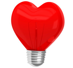 3D glass heart shape lamp