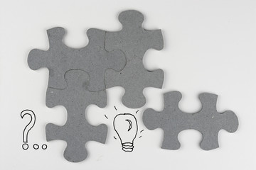 Puzzle piece background, solution idea, for a Question or job