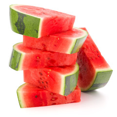 Sliced ripe watermelon isolated on white background cutout © Natika