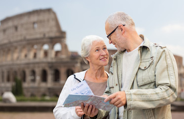 senior couple on city street