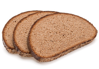 Slice of fresh rye bread isolated on white background cutout