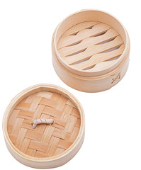 Bamboo steamer isolated on white background