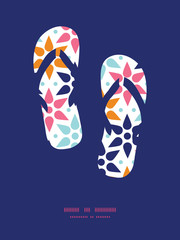 Vector abstract colorful stars flip flops silhouettes pattern