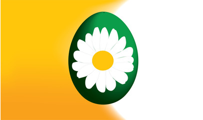 Easter eggs on white yellow background