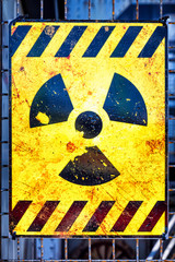 Fototapeta premium old nuclear warning sign