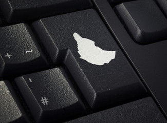Keyboard with return key in the shape of Ethiopia.(series)