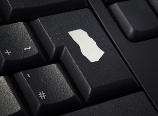 Keyboard with return key in the shape of Ghana.(series)