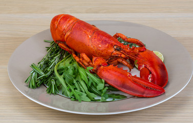 Red boiled lobster