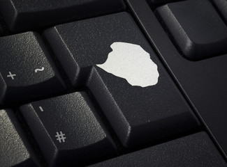 Keyboard with return key in the shape of Zimbabwe.(series)