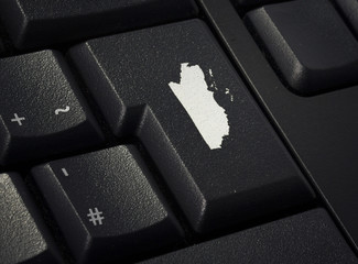 Keyboard with return key in the shape of Belize.(series)