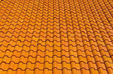 orange tiles roof for background
