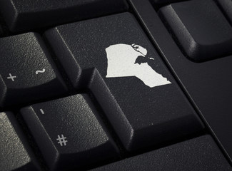 Keyboard with return key in the shape of Kuwait.(series)