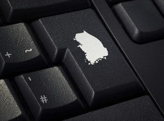 Keyboard with return key in the shape of South Korea.(series)