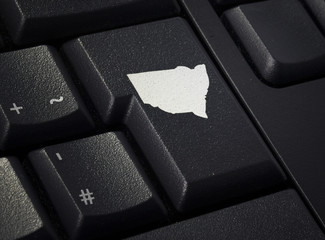 Keyboard with return key in the shape of New South Wales.(series