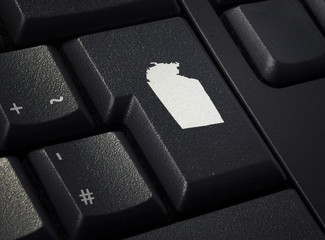 Keyboard with return key in the shape of Northern Territory.(ser
