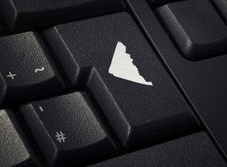 Keyboard with return key in the shape of Yukon.(series)