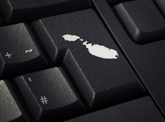 Keyboard with return key in the shape of Malta.(series)