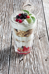 Muesli with yogurt.