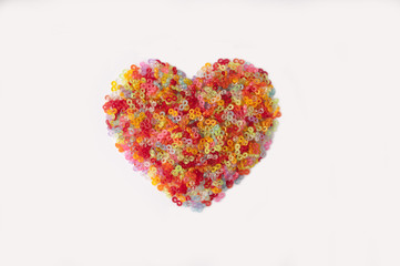 Heart made of S-clips for Rainbow Loom bracelets