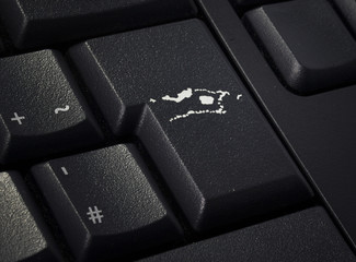 Keyboard with return key in the shape of Palmyra Atoll.(series)