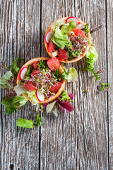 Salad with grapefruit.