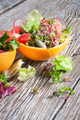 Salad with grapefruit.