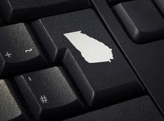 Keyboard with return key in the shape of Georgia.(series)
