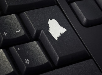 Keyboard with return key in the shape of Maine.(series)