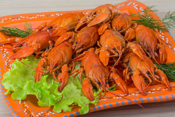 Boiled crayfish