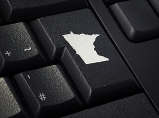 Keyboard with return key in the shape of Minnesota.(series)