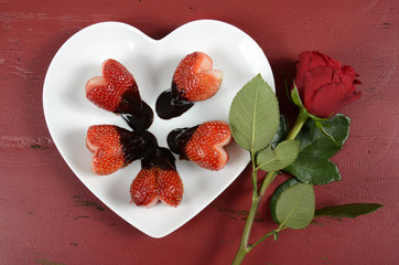  Valentine heart shape red strawberries 