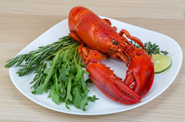 Red boiled lobster
