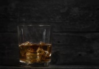 Whiskey Bourbon in a Glass with Ice