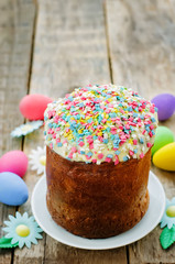 Easter cake with colorful topping