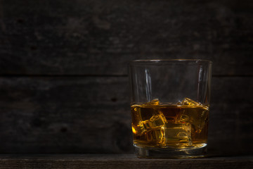 Whiskey Bourbon in a Glass with Ice