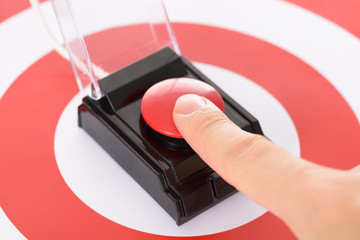 Finger On Red Button