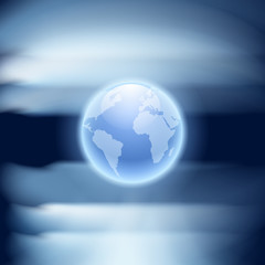 Abstract blue background with globe