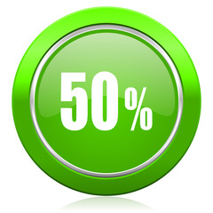 50 percent icon sale sign