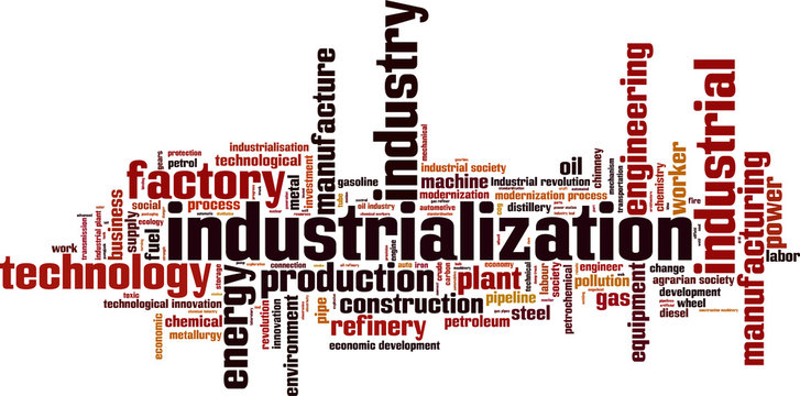 Industrialization Word Cloud Concept. Vector Illustration