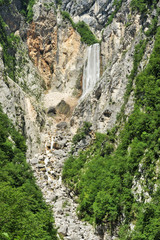 Waterfall Boka, biggest waterfall in Slovenia