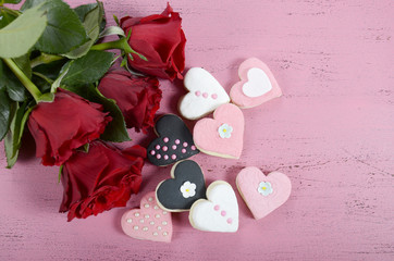 Romantic Valentine heart shape cookies