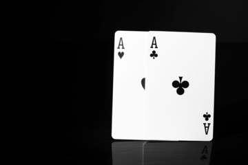 Black and white playing cards.